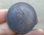 Challenge Coin Skeleton Queen Victoria One Crown Black Patina Custom Coin Worry Fiddle EDC Hobo Nickel 1 oz Silver Copper Skull Replica