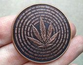 Cannabis Medical Marijuana Antique Patina Custom Challenge Coin Medallion Hobo Nickel Worry Fiddle EDC 1 oz Copper Round 420 Gift