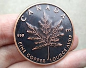 Canada Maple Leaf Antique Patina Custom Challenge Coin Medallion Hobo Nickel Worry Fiddle EDC 1 oz Copper Round Canadian USA Gift