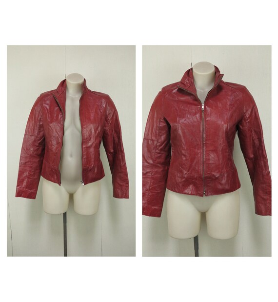 short red leather jacket