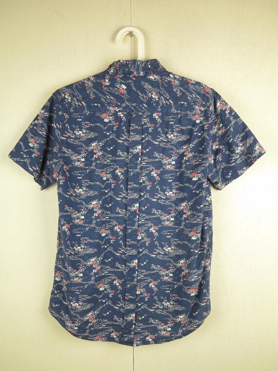 Blue Hawaiian Shirt Mens Tropical Shirt Vintage B… - image 6