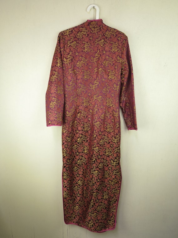 Purple Cheongsam Dress / Long Sleeve Qipao Dress … - image 5