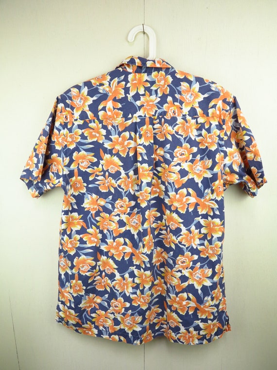 Buy Blue Hawaiian Shirt / Mens Tropical Print Shirt / Vintage 