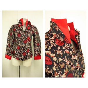 Asiatisk kavaj / Cheongsam-klänningskavaj / Qipao-klänningskavaj / Kinesisk / Japansk / Orientalisk / Elegant / svart röd guld / XL