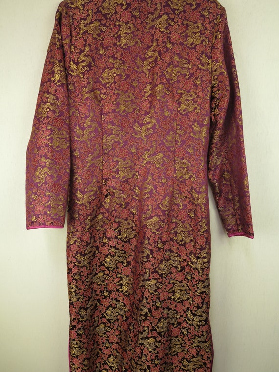 Purple Cheongsam Dress / Long Sleeve Qipao Dress … - image 6