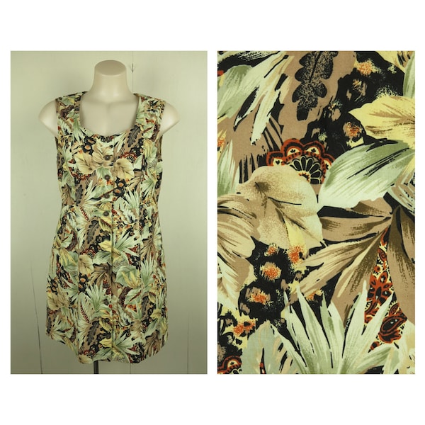 Hawaiian Beach Dress / Tropical Summer Dress / Sleeveless Aloha Dress / Womens Tiki Dress / Exotic / Hippie / Festival / Novelty / small