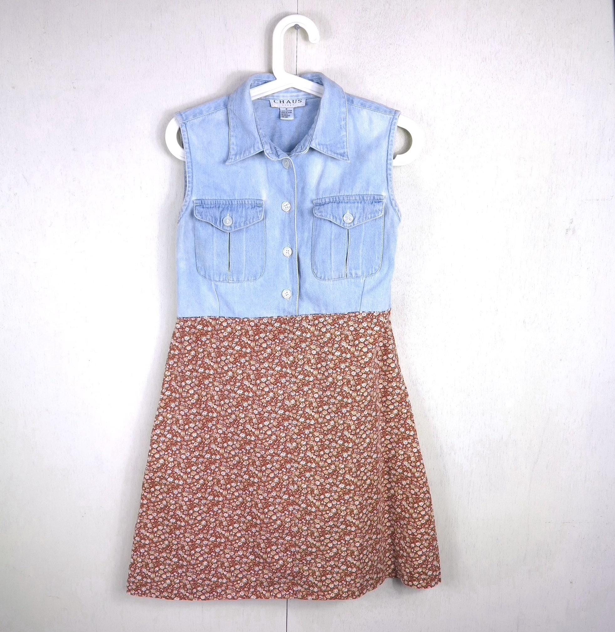white christmas dresses Floral Denim Button-Front Dress | Belted Ruffle Sleeve Women's Dress –  Trendy Chicks main image 1