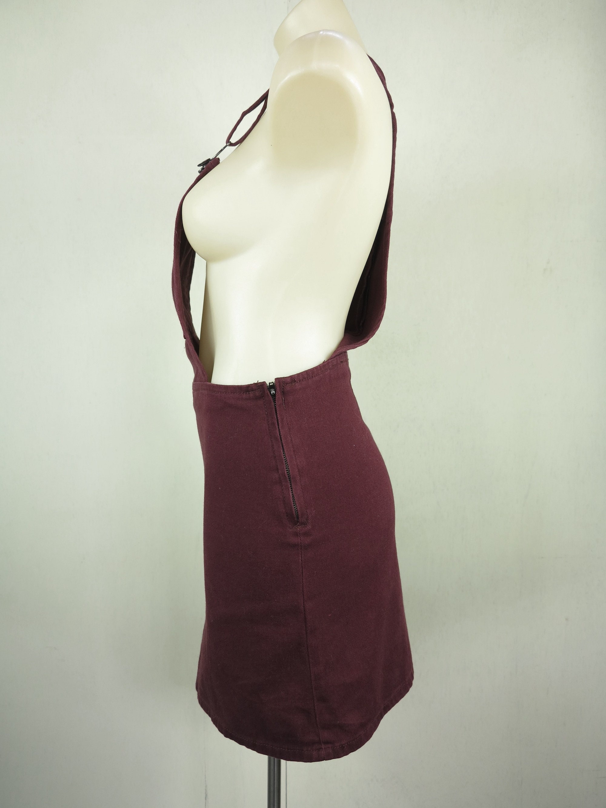 red denim pinafore dress Red Denim White Shirt Pinafore Dress Set ownthelooks-Development