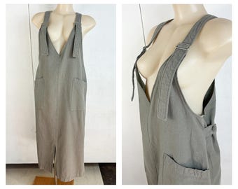 Vestido pichi verde salvia, vestido de verano con peto, vestido grunge con tirantes, vestido delantal de los 90, ropa para festivales