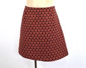 Black Orange Vintage Skirt – Rockabilly A-Line Skirt, Retro Pin Up Striped Skirt, Boho Fall Skirt, 60s Inspired Skirt, Autumn Outfit