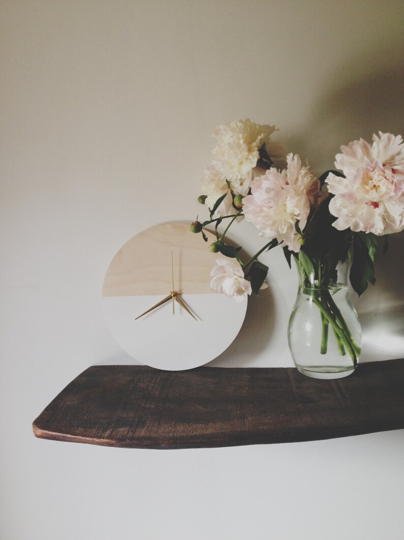 Wooden wall clock Minimalist clock Wall Decor Unique clock Etsy