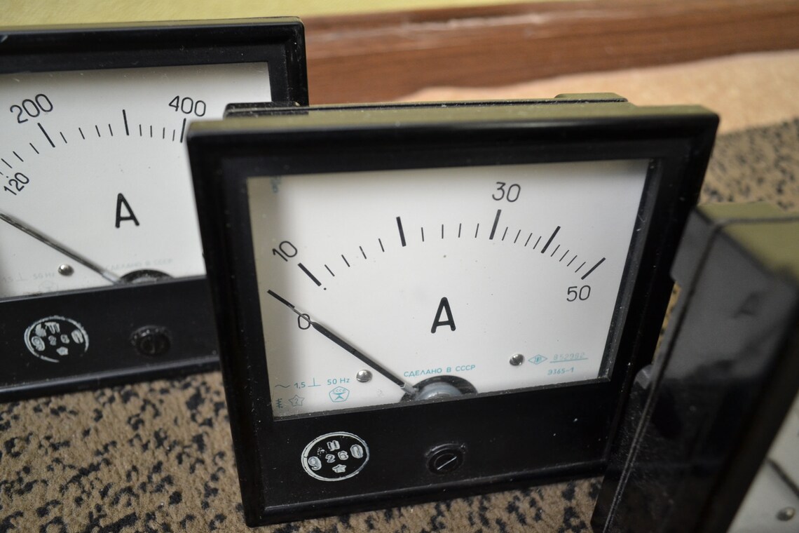 Vintage Ammeters Measuring Head Direct Current Ammeter Etsy