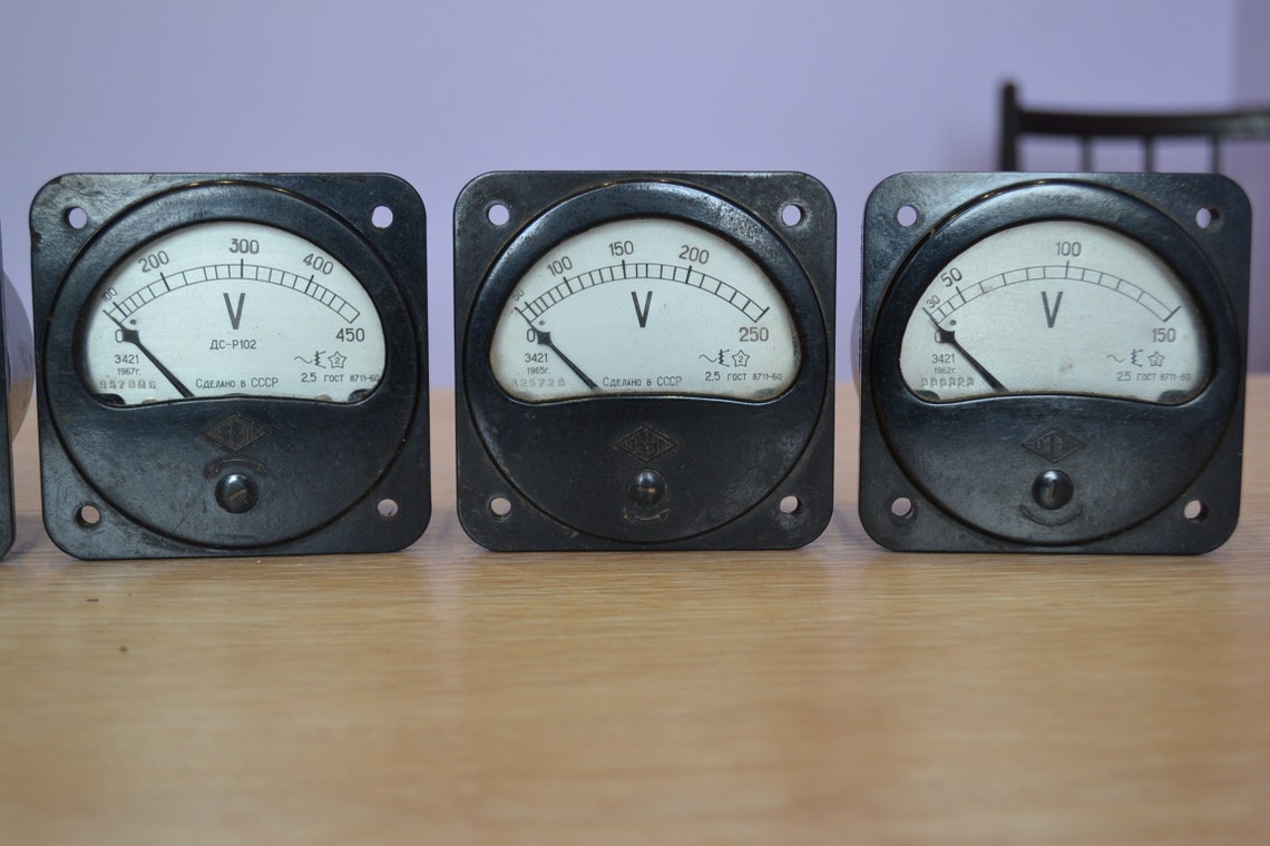 Vintage voltmeter 80x80mm3x3 AC voltmeter Etsy