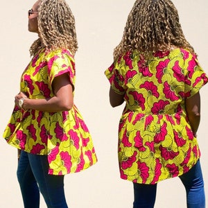 Box pleated african print dress store