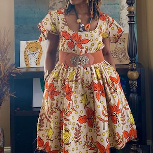 Vestido africano Ora Ankara para mujer, con bolsillos, tallas XS a grandes.