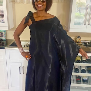 Abby Kaftan Black Kaftan Dress Black dress for women, Maxi Dress, Loose fitting kimono dress, Silky Long Maxi Dress XSmall - Plus Sizes