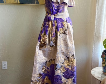 Mercy Wedding Guest Dress, African Dress, Elegant Brocade Maxi  For Women, XS-Plus Sizes