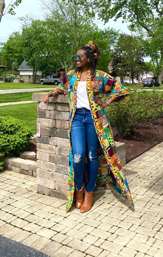 Kimono jacket top african print