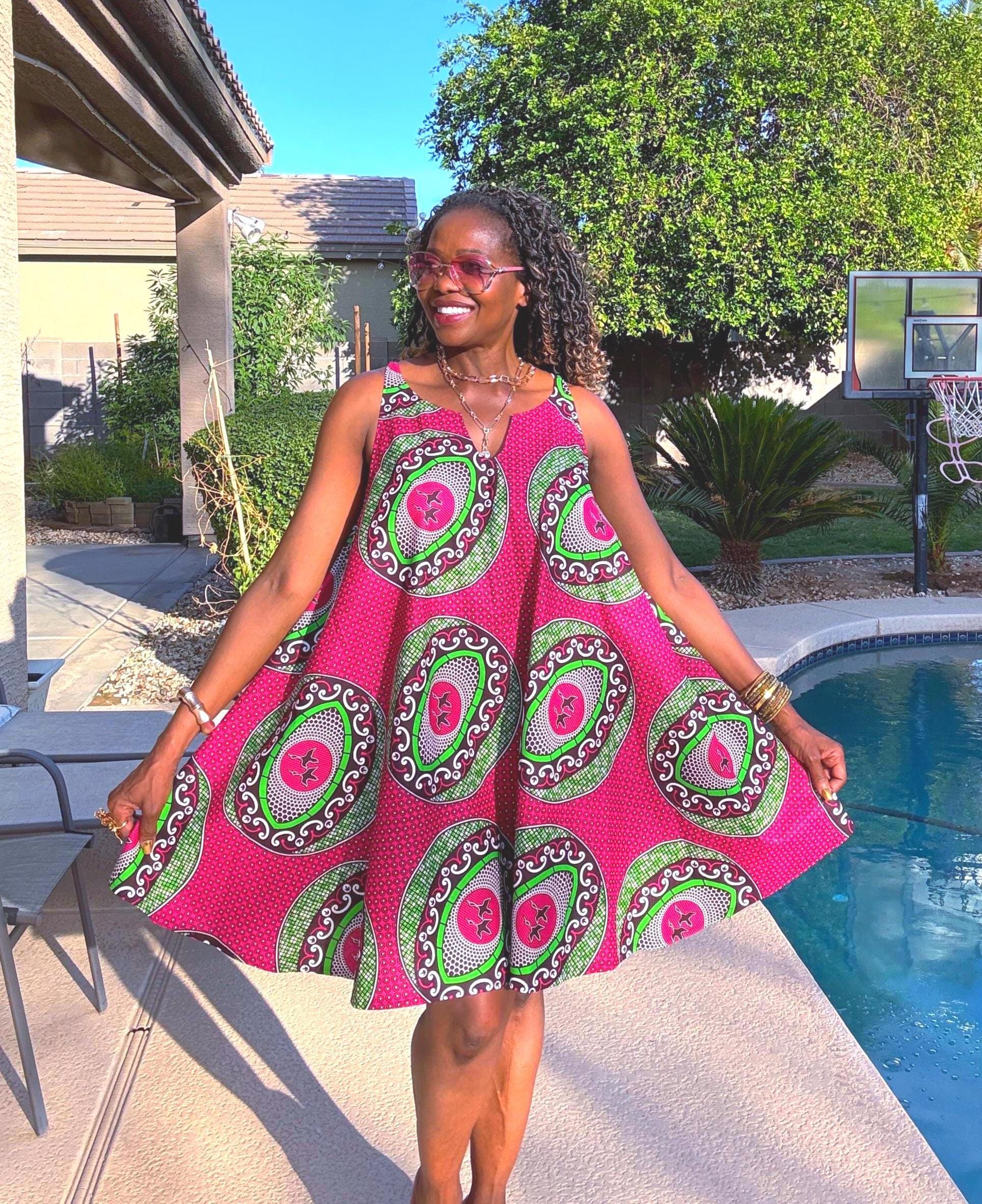 green emerald velvet dress Elegant ankara pink dress – Shophadia main image 0