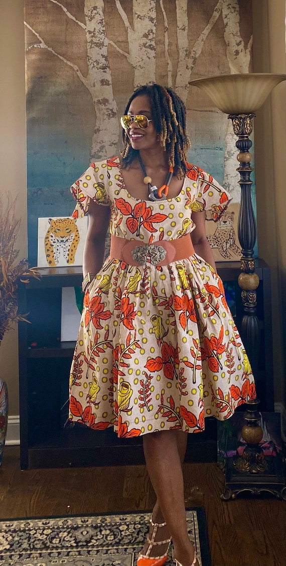 Ankara Dress African Dress Midi Womens Wearfit and Flare African