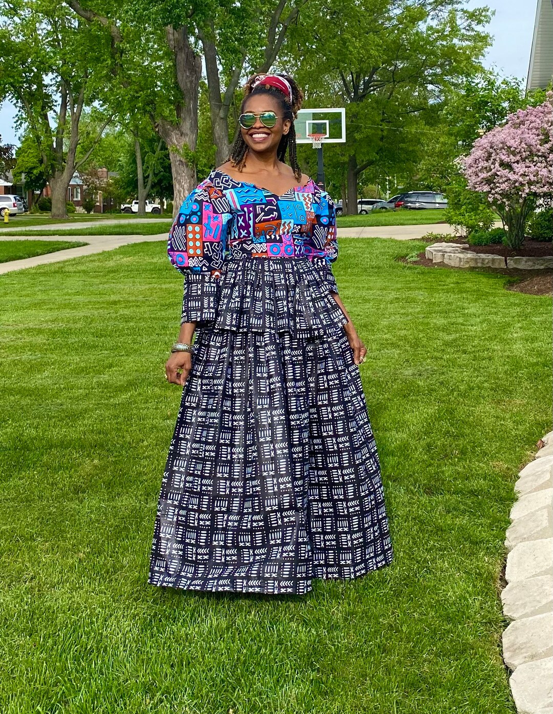 African print sale peplum dresses