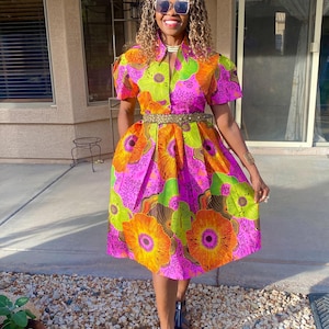 Sue African Print Dress Ankara Clothing For Women XS-Plus Sizes