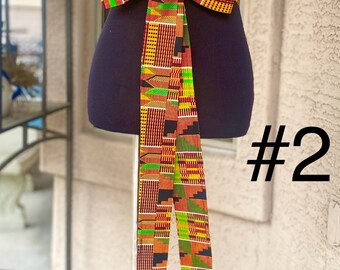 African print customized jeans , ties and belt. Reversible Denim Obi Belt: African Print Cotton Waist Wrap  main image 4