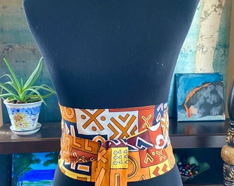 African Obi Belt Ankara Waist Belt African Clothing Waist Ankara Belts Cincher African Dress Belt  Samakaka Print Women's Belt