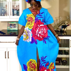 Mia Kaftan Dress African Print Dress Ankara Clothing Summer Dress Beach Festival Dress XS-Plus Sizes