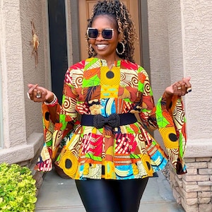 African Peplum Blouse - Etsy