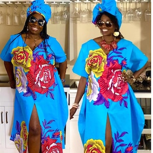Robe Africaine Mia, Robes Africaines, Vêtements Ankara, Robes Imprimées Africaines, Grande Taille, Robes Africaines, TP