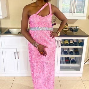 Viv Damen Maxi Kleid, Afrikanisches Kleid, Elegantes Brautjungfer Kleid, Pink Sexy Kleid, Größen XS-Plus Sizes