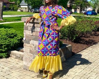 Georgie Ankara Dress African Dress African Clothing for Women Elegant Wedding Guest Dress African Print Dress Summer Dress