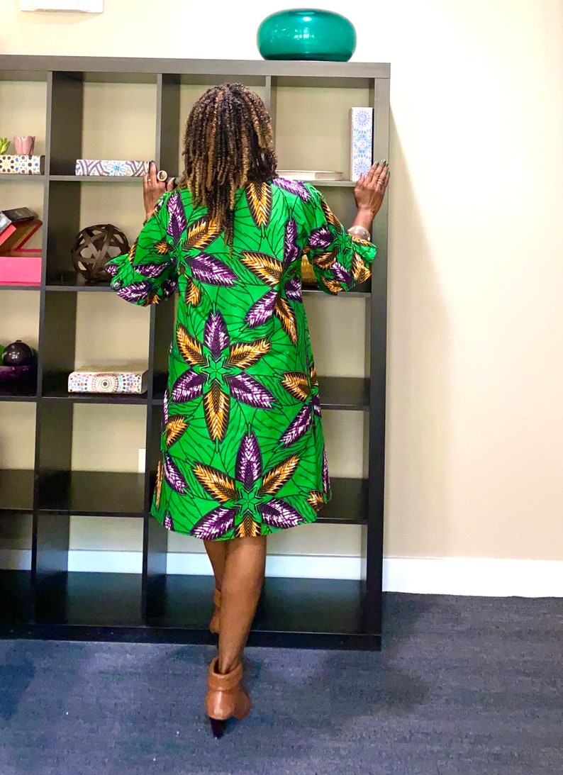 Bola African Dress African Clothing for Women Green African Dress, Casual Ankara Dress Jupe Midi Robe Wax African Fashion L image 6