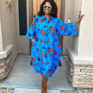 Robe imprimée africaine Jane, tailles XL-2XL