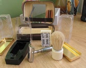 Vintage safety razor,1970 39 s Shaving set Shaving set for a soldier shaving brush Small Travel Shaving Set Military shaving kit