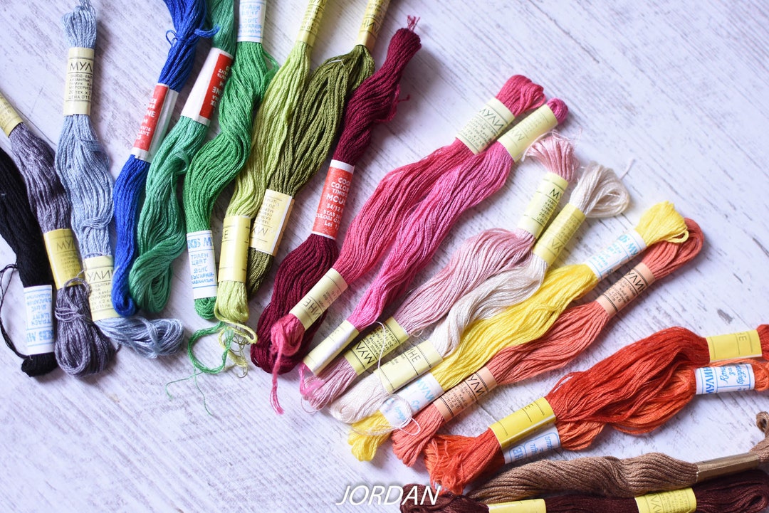 Vintage 100 Cotton Embroidery Floss//20 Skeins Cotton Embroidery Floss