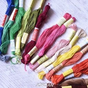 Vintage 100% Cotton Embroidery Floss//20 skeins Cotton Embroidery Floss//Cotton Cross Stitch Embroidery Floss//Mixed Color