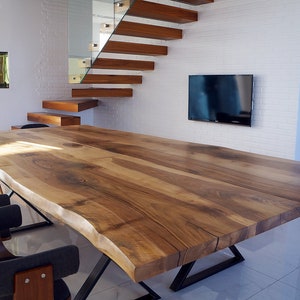 118&quot; Large Walnut Wood Live Edge Dining Table / Conference Table/ Live Edge Dining table / Custom made table