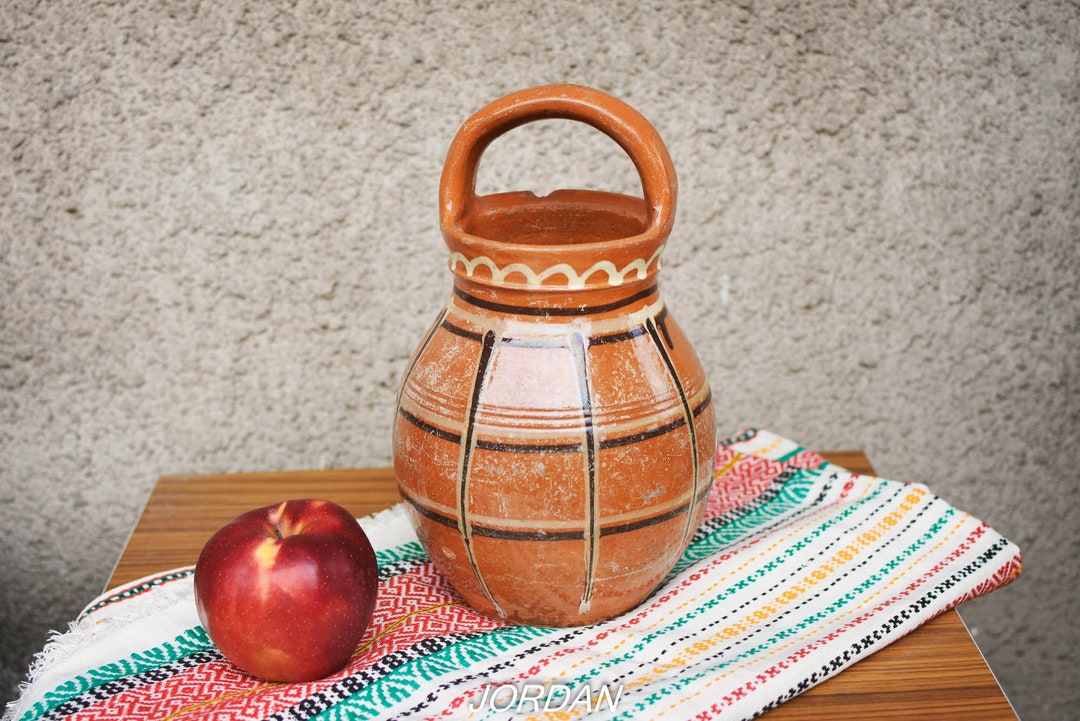Vintage Clay Pot/elegant Terracotta Pot/primitive Clay Pot/hand-made ...