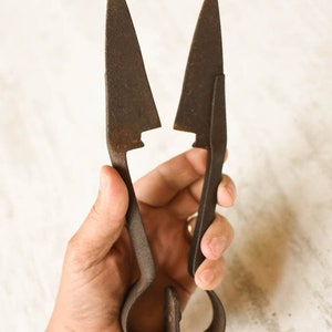 Vintage schapenscharen//Primitief antiek//Metalen schapenscharen//Handgesmede schapenscharen//Schaar voor het knippen van schapen//Antieke schapenscharen