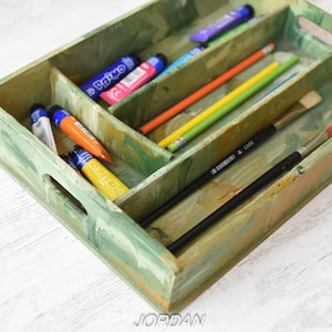 Vintage-Wood Cutlery Tray Drawer//Old Wooden Tray Box-Organizer for tools//Forks and Knives//4 Sections//Organizer Dovetail Flatware Holder