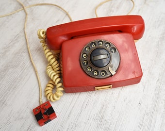 Vintage Rotary PHONE// Retro phone//analogue line phone//Classic phone from '80//Vintage Desk phone//Home Decor