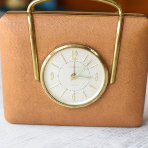Working alarm clock=Vintage 1970,s Germany travel alarm Clock Europe//Alarm CLOCK Jewelry Box //Travel working Mechanical Clock