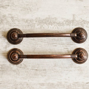 Nunca usado = juego de 2 tiradores antiguos // Tirador de cajón de aleación de zinc antiguo // Material de aleación de zinc oscuro // Herrajes para gabinetes // Tirador de cocina