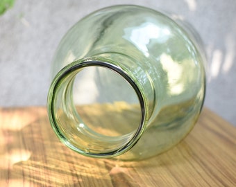 Vintage beautiful Light Green glassXXL Large European Pickling Jar/Glass House Terrarium/glass spice jar/Farmhouse Kitchen/Old Glass Cans