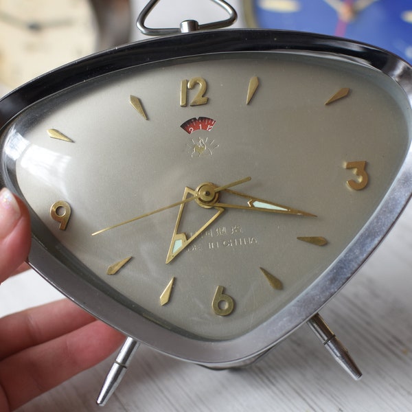 Working alarm clock=Vintage XXXL Mechanical Alarm Clock/Chinese Alarm Clock 60s/Working Desk alarm clock/Vintage table clock/Old alarm clock