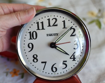 Working alarm clock=Vintage Large Mechanical Alarm Clock//USA "EQUITY Alarm Clock 60s//Working Desk alarm clock/ table clock/Old alarm clock