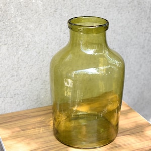 Vintage beautiful Green XXL Large European Pickling Jar/Antique glass spice jar/Farmhouse Kitchen/Old Glass Cans/Glass House Terrarium