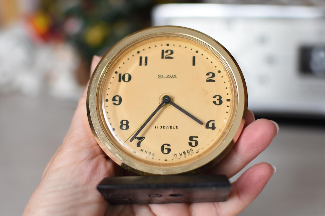 Rare Working Vintage Table Clock//mechanical Clock/desk Alarm Clock ...